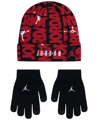 Jordan Big Kids 2fer Beanie Set