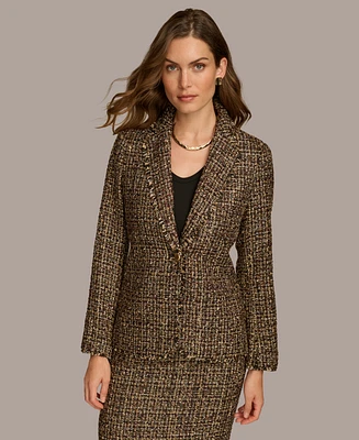 Donna Karan New York Women's Tweed One-Button Blazer