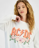 Love Tribe Juniors' Ac/Dc Rose Graphic Sweatshirt