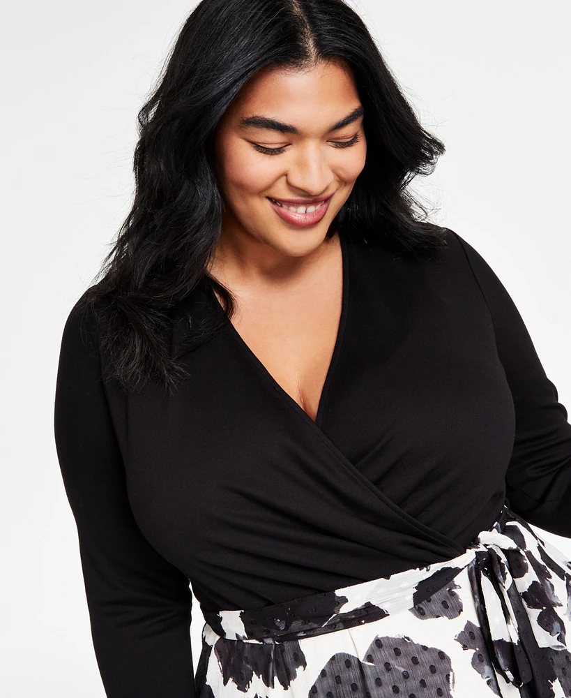 Anne Klein Plus Size Serenity Layered-Look Dress
