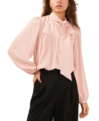 1.state Women's Bow-Neck Long-Sleeve Blouse