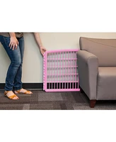 Iris Usa 24'' Pet Playpen 2 Panel Add-On with Connecting Rods, Dog Playpen, Puppy Small Medium Dogs, Heavy-Duty Molded Plastic, Rust-Free, Pink