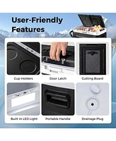 Dual Zone 12V Car Refrigerator 42QT Portable Compressor Fridge Freezer (-4 68 ) for RVs