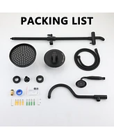 Boyel Living Retro Classic 1-Spray Dual Wall Mount Shower Heads 1.8 Gpm Patterns with 8 in. with Brass Rough-in Valve