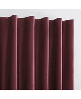 Evelina Faux Dupioni Silk Thermal Extreme 100% Blackout Back Tab Curtain Panel