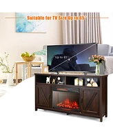 Gymax 59'' Fireplace Tv Stand W/ 25'' 1350W Electric Fireplace Heater Coffee