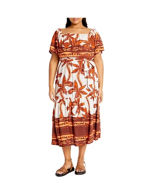 City Chic Plus Talia Border Maxi Dress