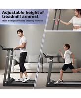 Adjustable Height Foldable Treadmill with Desk for Home/Office