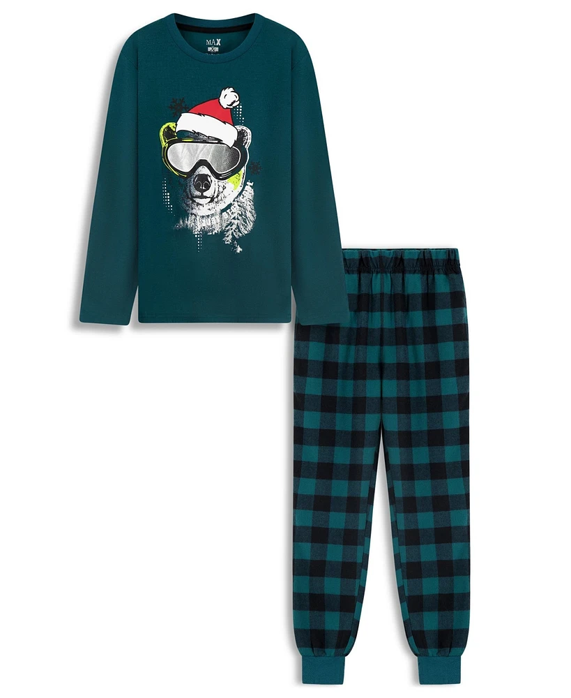 Boys Holiday Plaid 2pc Pajama Pant Set