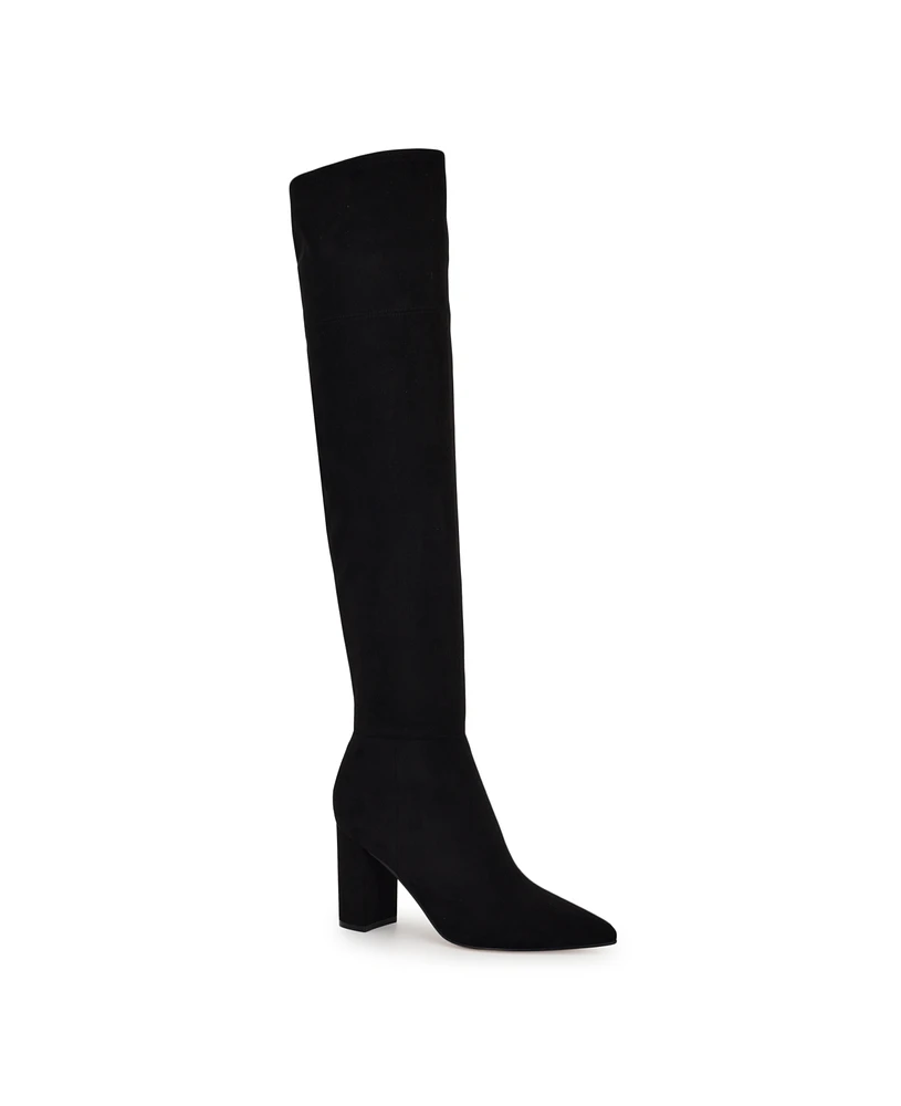 Nine West Women's Miykah Pointy Toe Over the Knee Boots