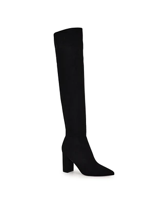 Nine West Women's Miykah Pointy Toe Over the Knee Dress Boots