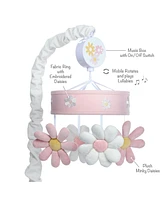 Lambs & Ivy Daisy Dreams Pink/White Musical Baby Crib Mobile Soother Toy