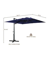 Boyel Living 10x10 ft. 360°Rotation Square Cantilever Patio Umbrella with Led Light