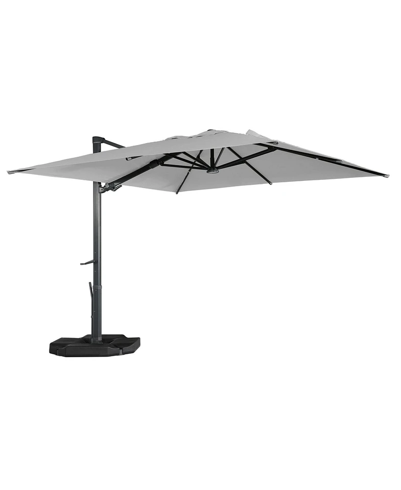 Boyel Living 10 x ft. 360° Rotation Square Cantilever Umbrella with Base and Led Light