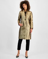 Kasper Women's Metallic Textured Coat,Regular and Petite Sizes