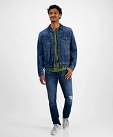 Guess Slim Tapered Jeans Denim Jacket Logo Knit Sweatshirt