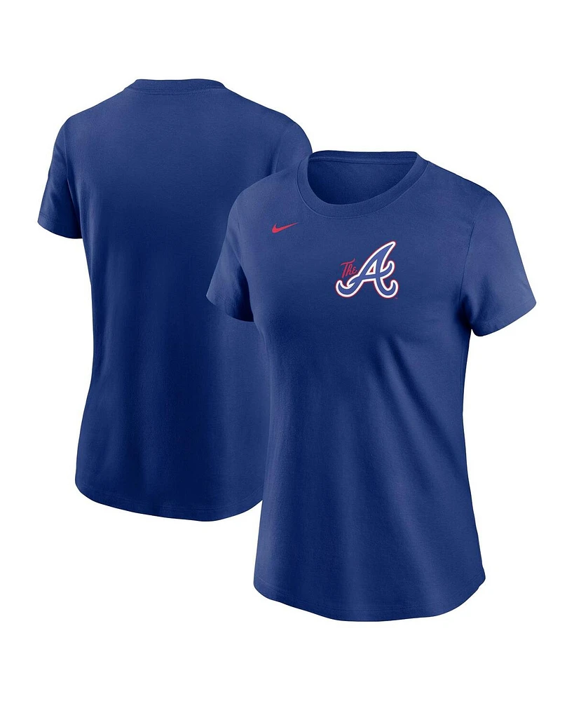 Nike Women's Royal Atlanta Braves City Connect Wordmark T-Shirt