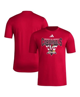 Adidas Men's Red Louisville Cardinals 2024 Locker Trilateral Pre-Game T-Shirt