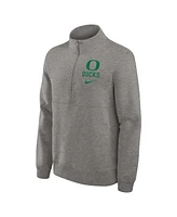 Nike Men's Heather Gray Oregon Ducks Primetime Club Half-Zip Sweatshirt