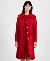 Kasper Women's Damask Peter-Pan-Collar Coat