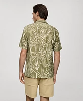 Mango Men's Regular-Fit Leaf-Print Shirt