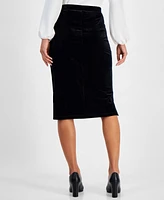 Kasper Women's Pull-On Velvet Pencil Skirt