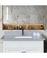 Streamdale Furniture 37 Inches Bathroom Stone Vanity Top Calacatta Engineered Marble With Undermount