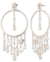 Emily in Paris Gold-Tone Crystal & Imitation Pearl Star Drop Earrings