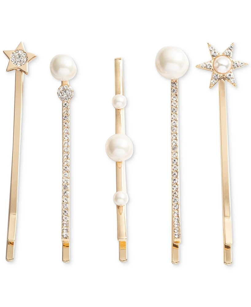 Emily in Paris 5-Pc. Gold-Tone Pave & Imitation Pearl Star Bobby Pin Set