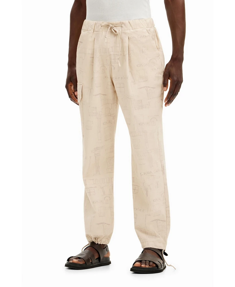 Desigual Men's Printed cargo pants