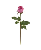 Slickblue 21" Rose Bud Artificial Flowers - Set of 6 Faux Blooms for Elegant Arrangements