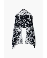 Desigual Women's Long Scarf with Faces