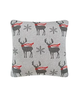 C&F Home 20" x 20" Deer Scarf Christmas Holiday Knitted Throw Pillow