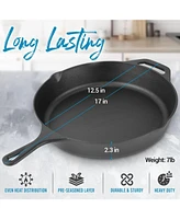 Zulay Kitchen Pre-Seasoned Cast Iron Skillet 12 Inch