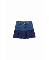 Desigual Girls Girls's Denim mini skirt with ruffle and polka dots