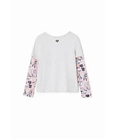 Desigual Girls Double Sleeve Daisy T-Shirt