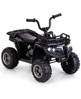 Costway Kids Ride On Electric Atv 6V 4-Wheeler Quad Car with One-Button Start Tread Tires