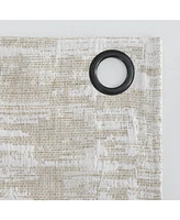 Sun Zero Parrish Distressed Grid Thermal Extreme 100% Blackout Grommet Curtain Panel, 40" x 84"
