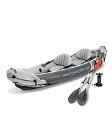 Intex Dakota K2 2 Person Vinyl Inflatable Kayak and Accessory Kit w/ Oars & Pump