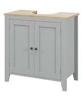 kleankin Pedestal Sink Cabinet, Bathroom Vanity Cabinet with U-Shape