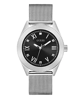 Guess Men's Analog Silver Tone Mesh Watch, 44mm
