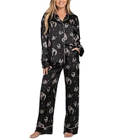 Midnight Bakery Women's 2-Pc. Satin Printed Pajama Set