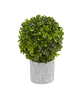 Slickblue Mini Boxwood Topiary Artificial Plant for Elegant Home Decor (Set of 3)