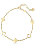 Devata Clover Link Chain Bracelet in 14K Gold, 6.5 in adj to 7.5 in, approx. 2.8 grams