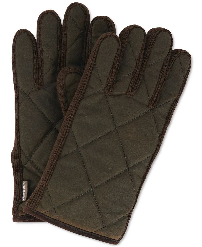 Barbour Men's Winterdale Quilted Waxed Cotton Gloves