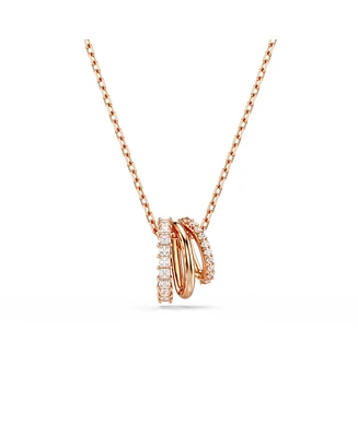 Swarovski White Rose Gold-Tone Plated Hyperbola Pendant Necklaces