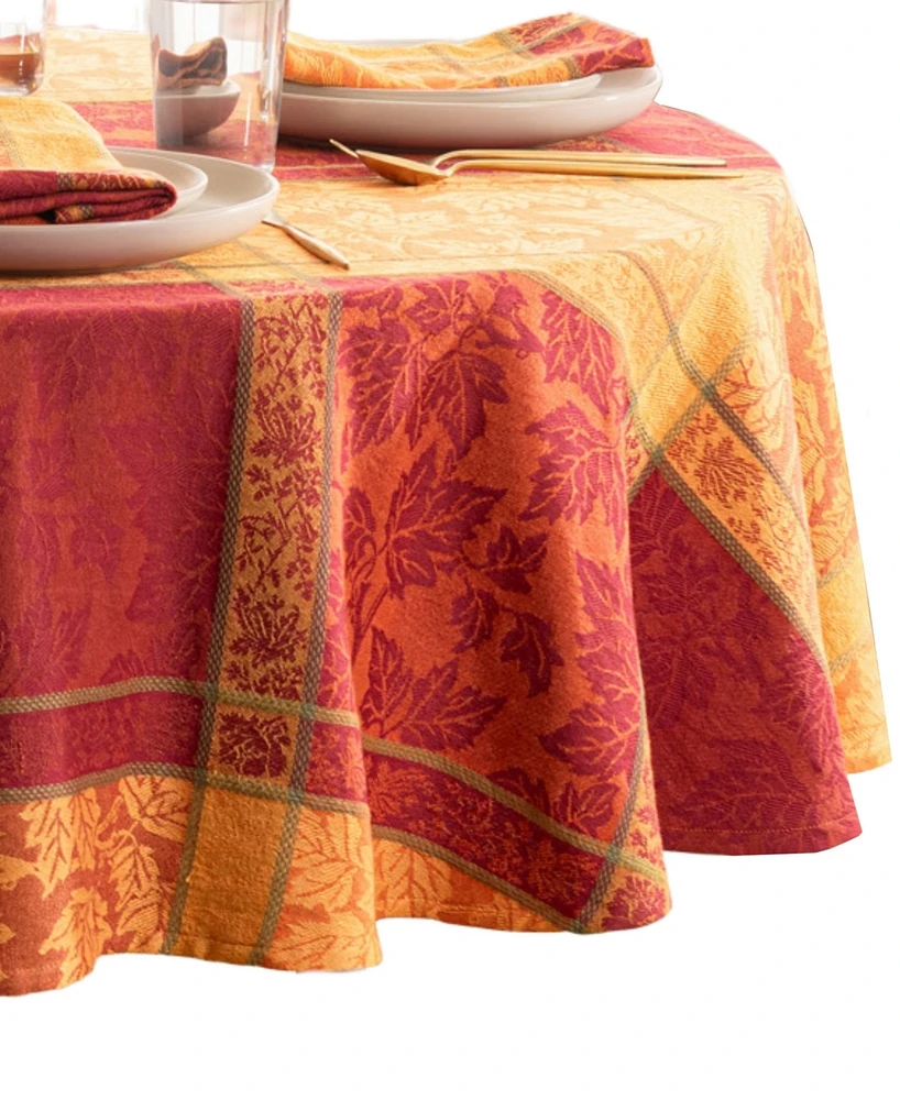 Elrene Maplewood Jacquard Harvest Cotton Round Tablecloth, 70"