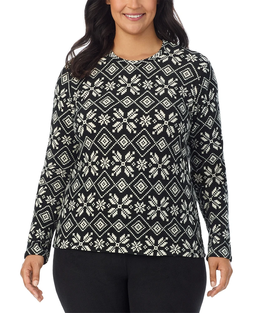 Cuddl Duds Plus Fleecewear Long-Sleeve Crewneck Top