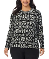 Cuddl Duds Plus Fleecewear Long-Sleeve Crewneck Top