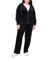 Vince Camuto Plus Logo-Velour Zip-Front Hoodie, Created for Macy's